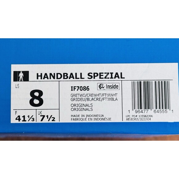 Men’s Size 8 adidas Handball Spezial Grey White Gum IF7086 NIB main image 9